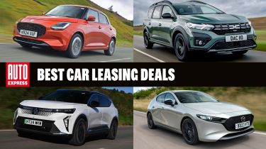 Illustration-style image showing promotional messaging for best car leasing deals in 2025